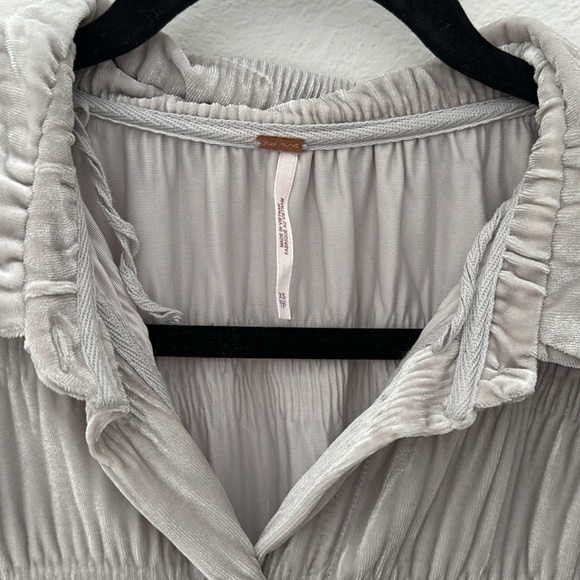 Free people flowy velour button down - Picture 3 of 5